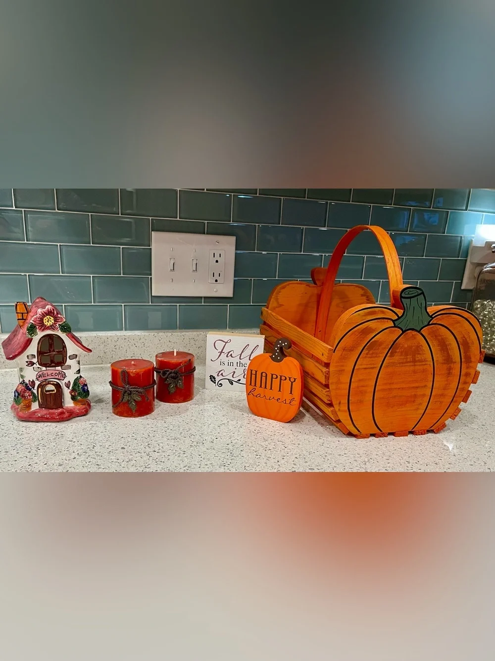 Fall 'Happy Harvest' Orange, Rust, Brown Décor Home Accents